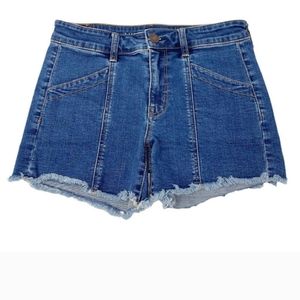 American Eagle Denim Jean Midi Shorts Womens Size 8 Stretch